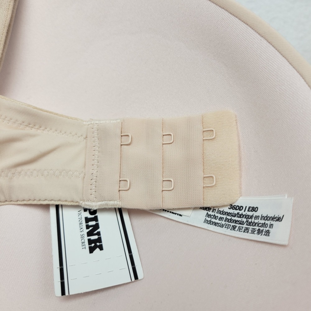 PINK Victorias Secret Wear Everywhere Push Up‎ Wire-Free Bra Nude Beige 36DD - Picture 10 of 13